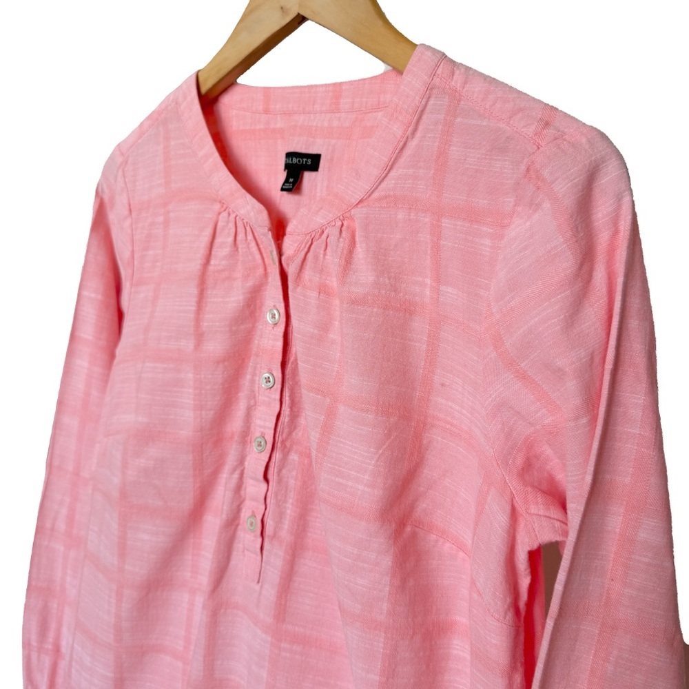 Talbots Pink Lightweight Button-Front Blouse